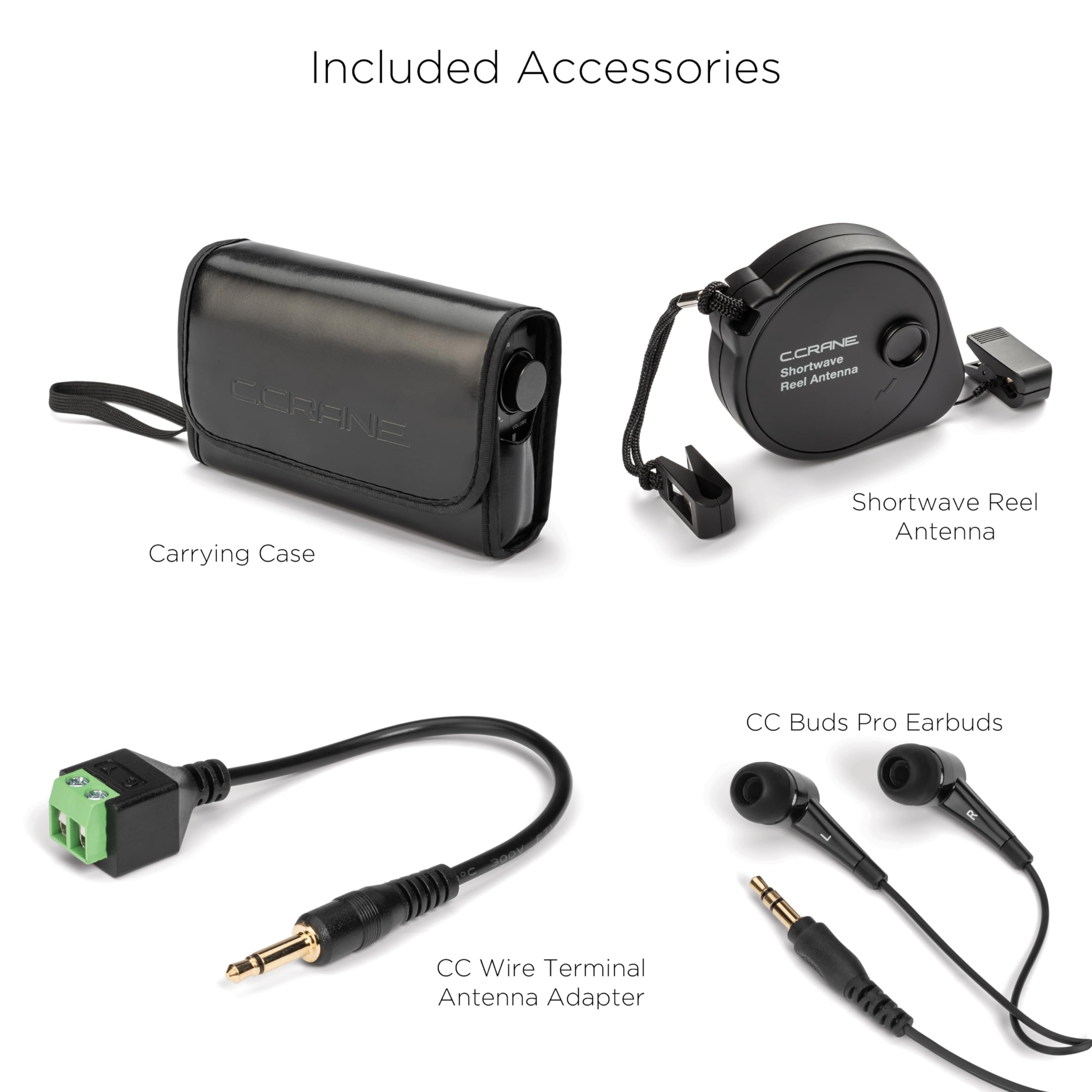 C.Crane CC Skywave SSB 2 Portable Travel Radio - AM, FM, Shortwave, NOAA Weather, VHF, Black, Includes SW Antenna Adapter